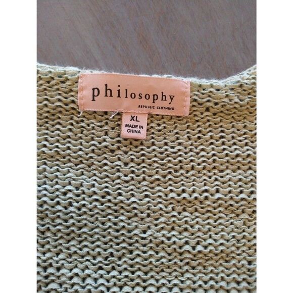 Philosophy extra large light olive green sweater - Picture 7 of 8